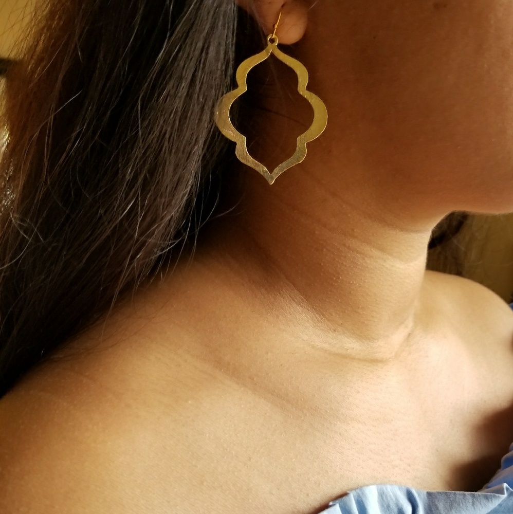 Dainty delicate dangle monogram earrings